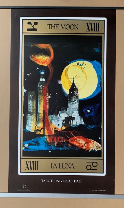 Salvador Dali (1904-1989) - La Luna - Tarot - Rare Vintage Print  - 80ies - 87,7 x 50 cm