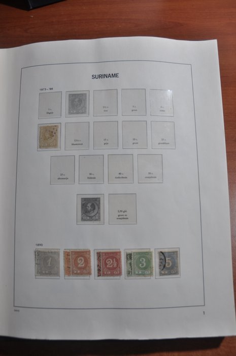 Surinam 1873/1989 - samling i 2 DAVO-albums og en stambog