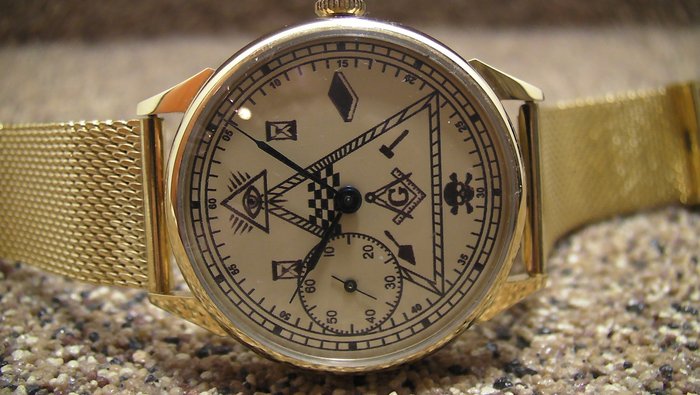 Masonic White-Gold watch, unique - Mænd - 2000-2010