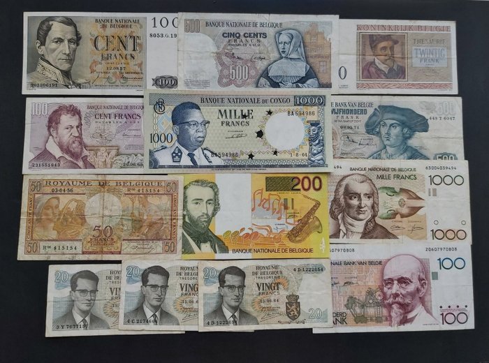 Belgien Congo - 13 banknotes - various dates  (Ingen mindstepris)