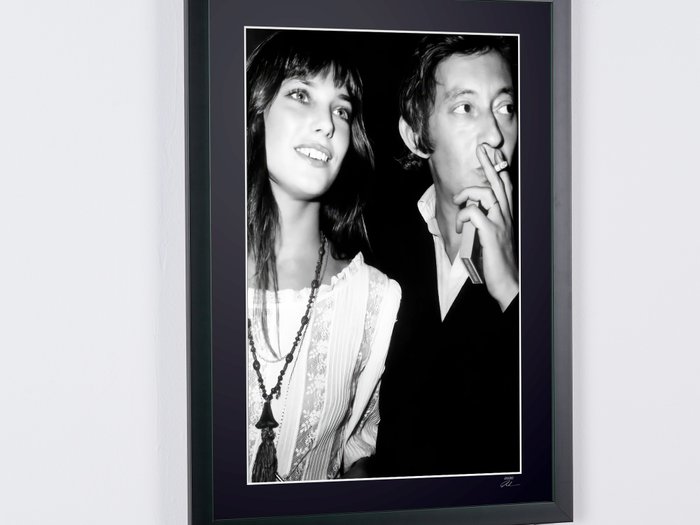 Jane Birkin  Serge Gainsbourg 1970 - Fine Art Photography - Luxury Wooden Framed 70X50 cm - Limited Edition Nr 03 of 20 - Serial ID 16752 - Original Certificate (COA), Hologram Logo Editor and QR Code - 100% new items