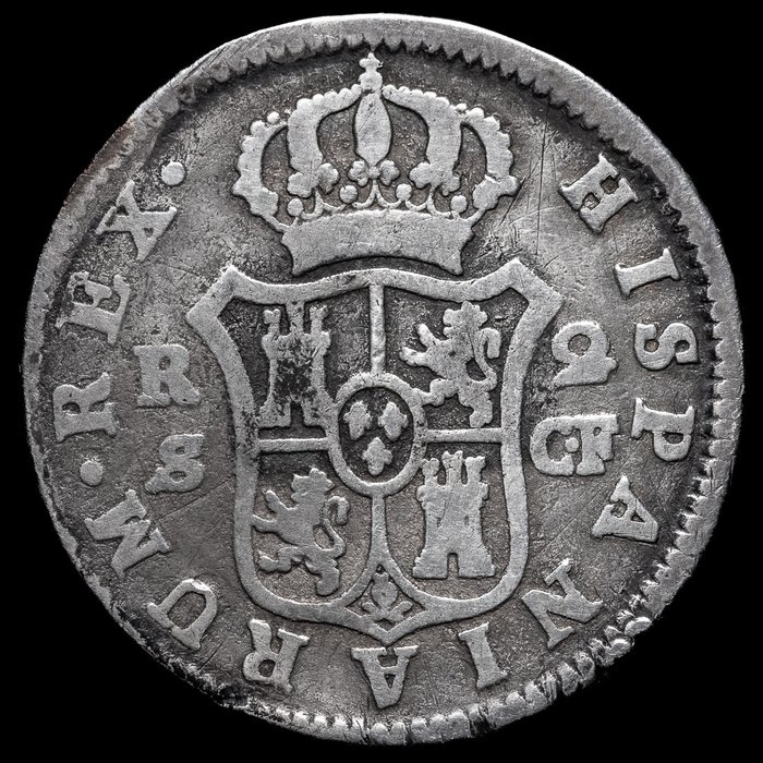 Spanien. Carlos III (1759-1788). 2 Reales 1778-  Sevilla  (Ingen mindstepris)