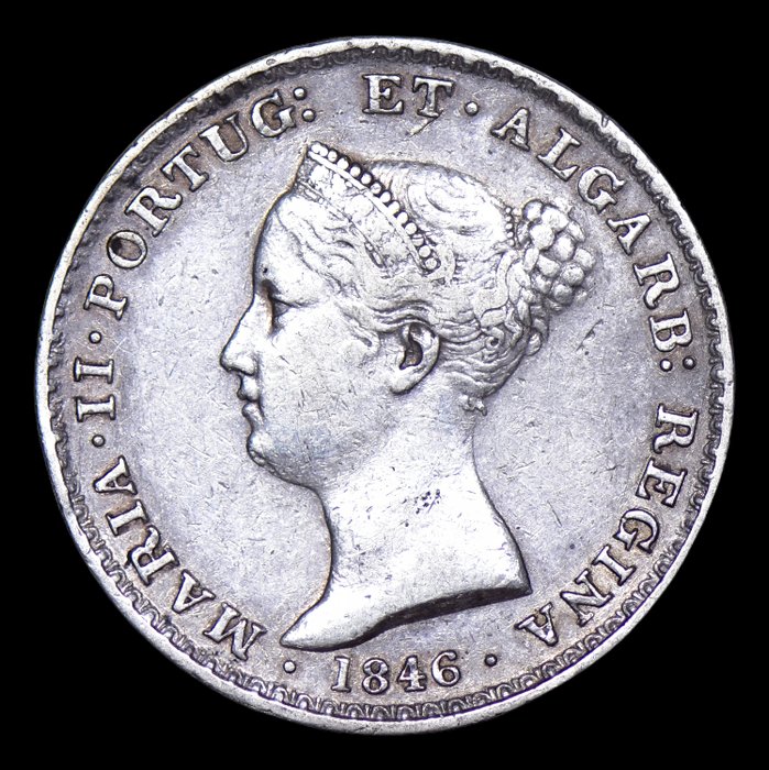 Portugal. D. Maria II (1834-1853). 500 Reis 1846  (Ingen mindstepris)