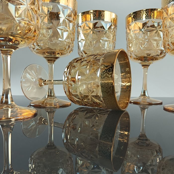 SECOLOVENTESIMO - Drikkesæt til 6 (6) - Joyce Great Glass - 24 kt guld