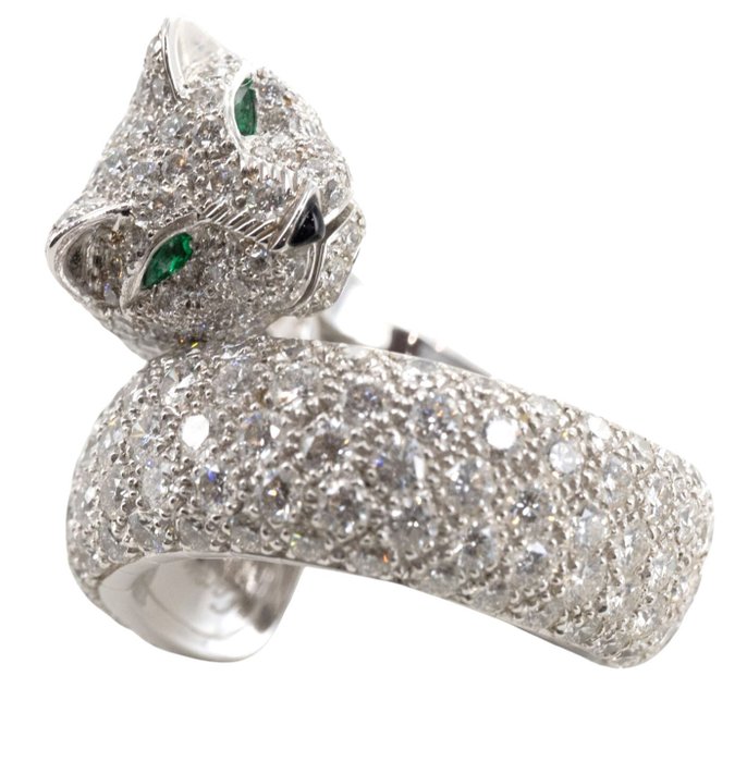 Cartier - Ring - Panthere de Cartier - 18 kraat Hvidguld - Smaragd