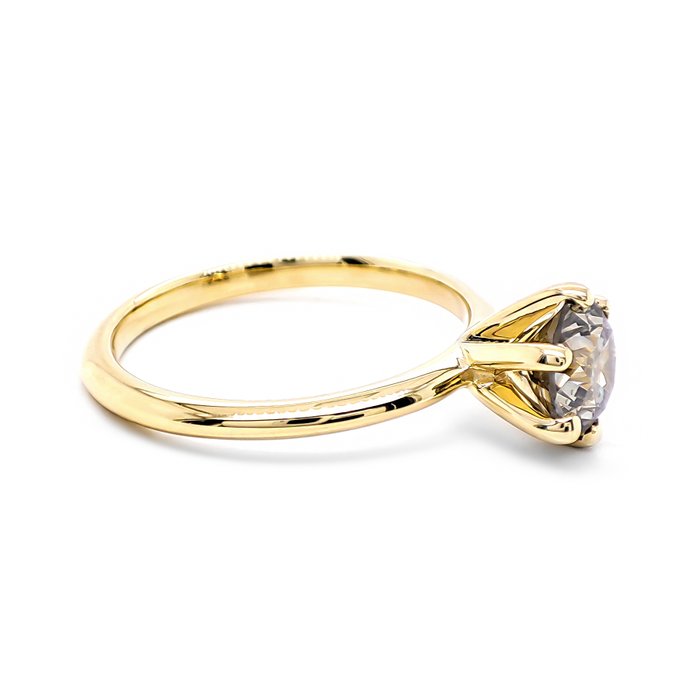 Ring - 14 karat Gulguld -  1.22ct. tw. Gul Diamant (Naturfarvet)