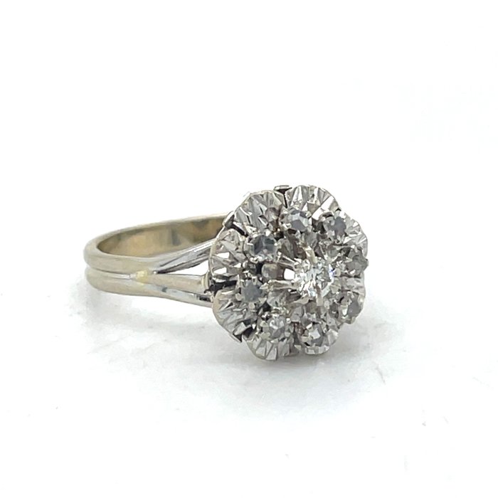 Ring - 18 kraat Hvidguld Diamant (Natur)