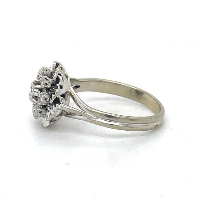 Ring - 18 kraat Hvidguld Diamant (Natur)