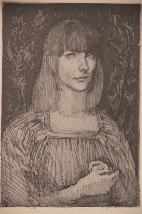 Ernst Fuchs (1930-2015) - Mädchenportrait V aus Diwan XVI