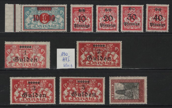 Gdańsk 1920/1924 - Mint never-hinged (MNH) parti med også bedre udgaver