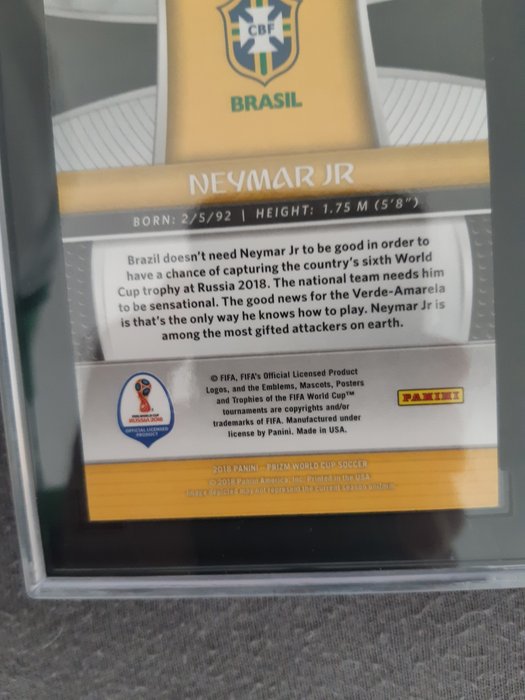 2018 Panini Prizm World Cup Neymar Jr. #25 SGC 10 Graded card