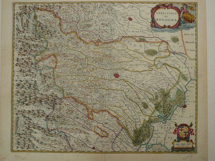 Europa - Italien / Bologna / Modena / Ferrara; J. Blaeu - Territorio di Bologna - 1621-1650