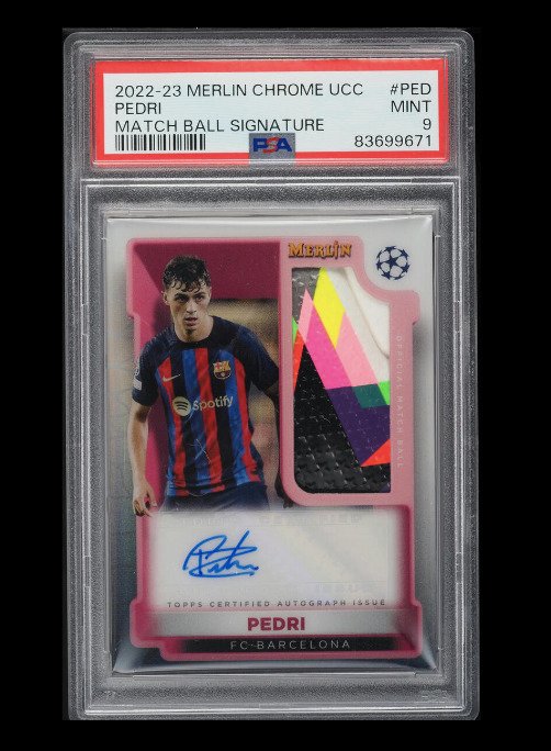 2022 Topps Merlin Pedri #MBS-PED - Ball Patch Autograph PSA 9 - 1 Graded card