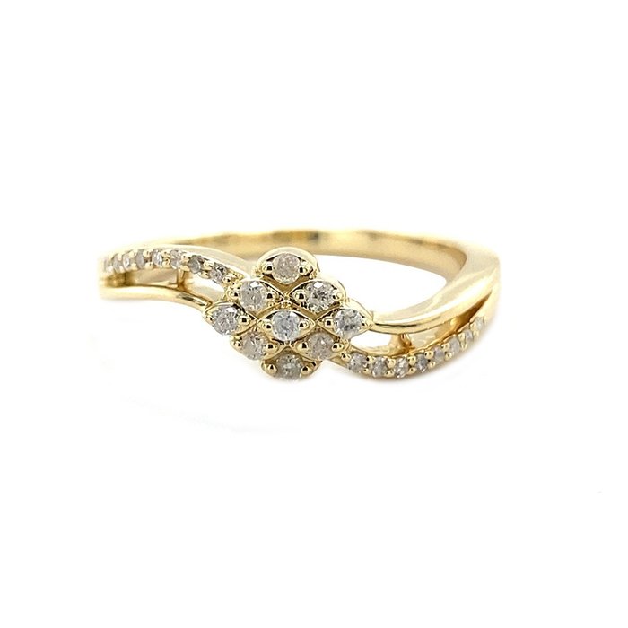 14 karat Gulguld - Ring - 016 ct Diamant