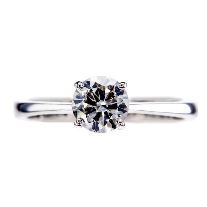 Ingen mindstepris - Forlovelsesring - 14 karat Hvidguld -  074ct tw Diamant (Naturfarvet)