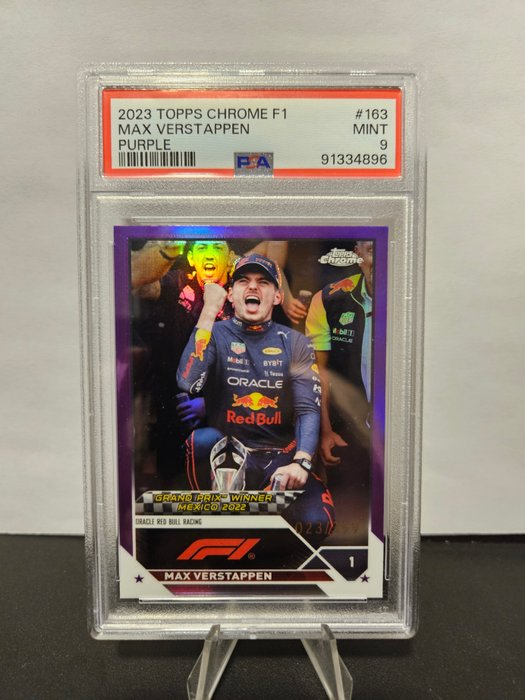 2023 Topps Chrome F1 Max Verstappen #163 Purple /399 PSA 9 Graded card