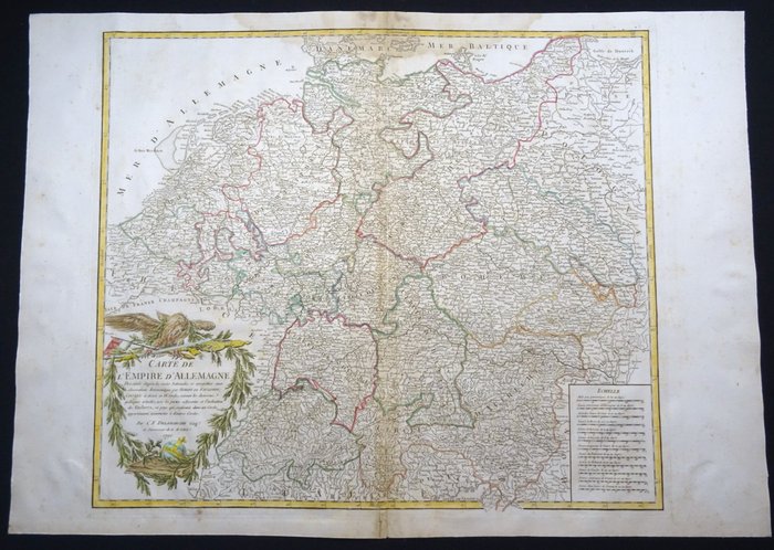 Europa - Tyskland, Tjekkiet, Polen, Østrig, Schweiz, Holland, Belgien, Luxembourg....; Robert de Vaugondy / C.F. Delamarche - Carte de l´Empire d´Allemagne...1792 - 1781-1800