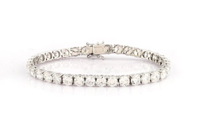 Armbånd - 18 kraat Hvidguld -  15.15ct. tw. Diamant (Laboratoriedyrket)