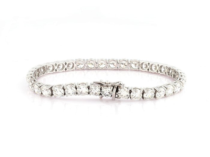 Armbånd - 18 kraat Hvidguld -  15.15ct. tw. Diamant (Laboratoriedyrket)