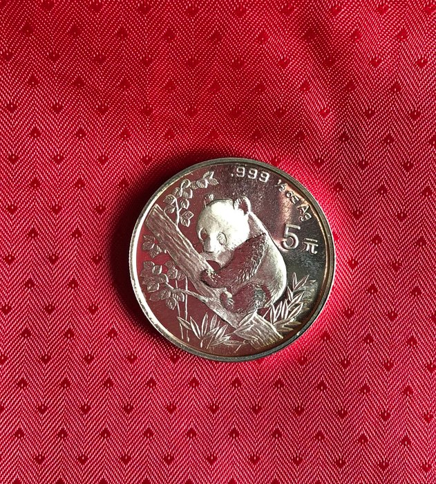 Kina. 5 Yuan 1995 Panda, 1/2 Oz (.999)  (Ingen mindstepris)