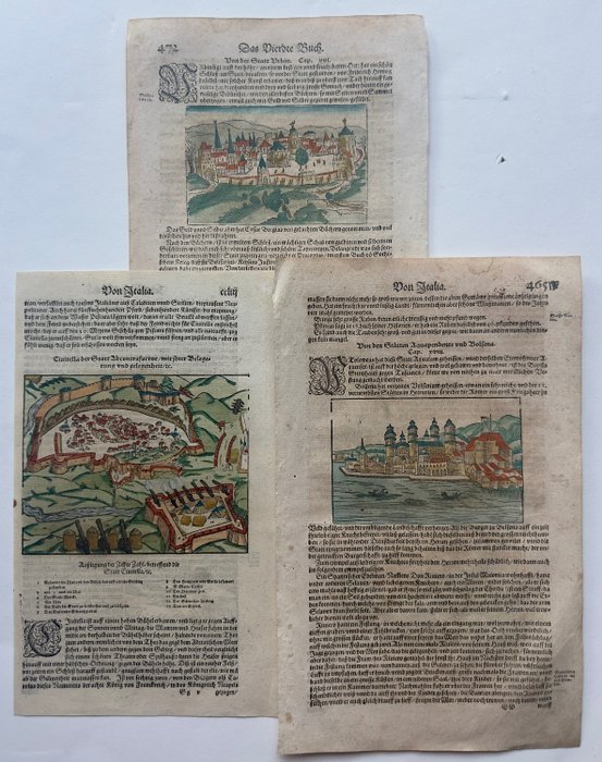 Italien - Urbino; Civitella i Val di Chiana; Bolsena; Sebastian Münster - Von der Statt Urbin; Ciuitella der Statt Abcontrafactur/ mit ihrer Belegerung und Gelegenheit/ zc; - 1561-1580