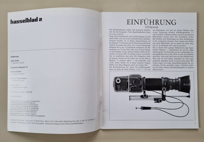 Hasselblad Magazines + Forum (German speaking) 120/mellemformat kamera