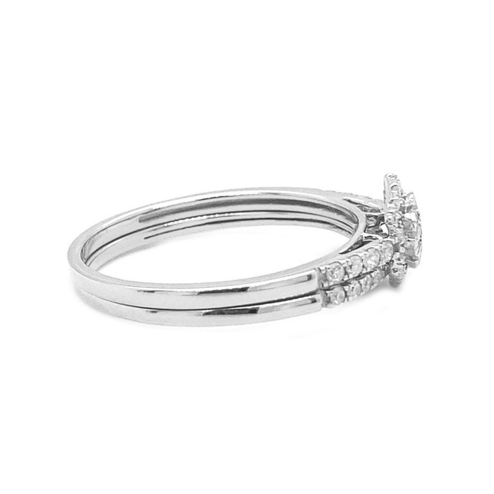 Ingen mindstepris - Ring - 14 karat Hvidguld -  0.31ct. tw. Diamant (Natur)