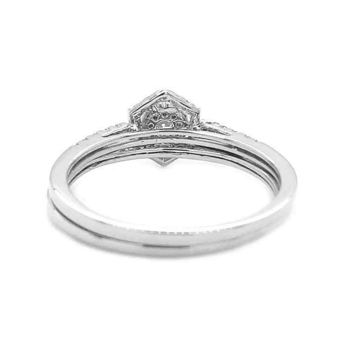 Ingen mindstepris - Ring - 14 karat Hvidguld -  0.31ct. tw. Diamant (Natur)