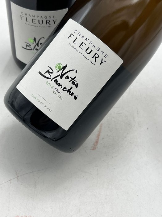 2016 Fleury, Notes Blanches - Champagne Brut Nature - 2 Flasker (0,75 L)