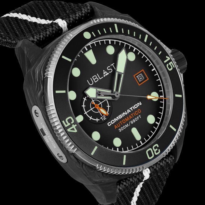 Ublast - Combination - Carbon  Titanium - UBCO42NBK - Nato Strap - Automatic - Limited Edition - Mænd - Ny