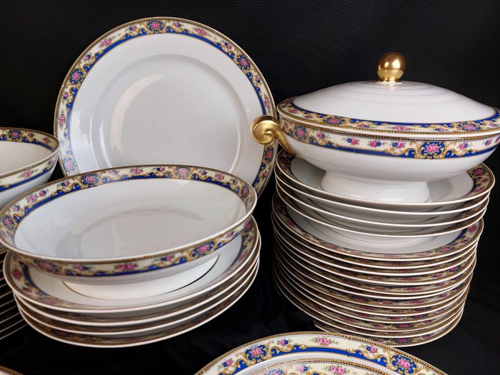 Touze Lemaître Frères  L. Blancher, L'Unique  - Limoges - Bordservice (40) - Porcelæn, Forgyldt med guld - Max 23 personer - Art Deco