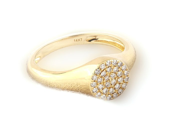 Ring - 14 karat Gulguld -  019ct tw Diamant  (Natur)