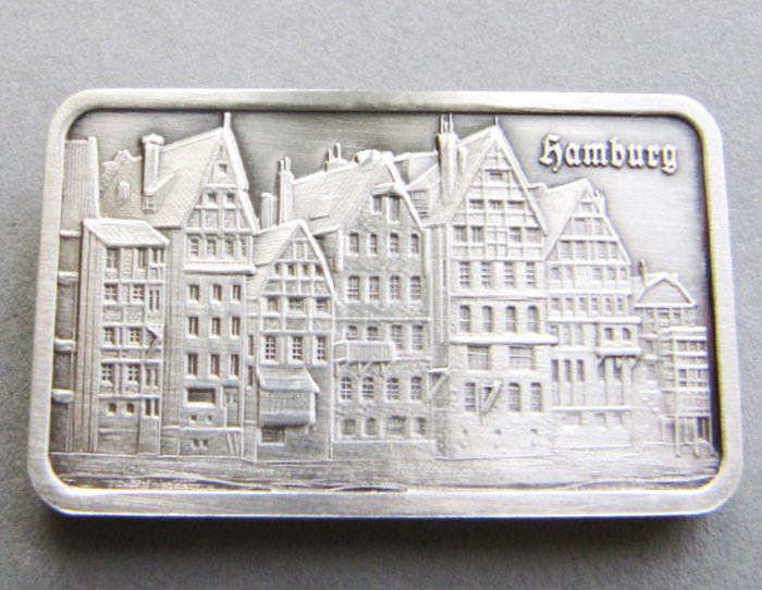 Verden. Silver Bar Hamburg Altstadt Deichstraße, 1 Oz (.999)  (Ingen mindstepris)