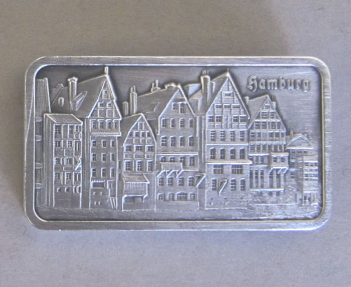 Verden. Silver Bar Hamburg Altstadt Deichstraße, 1 Oz (.999)  (Ingen mindstepris)