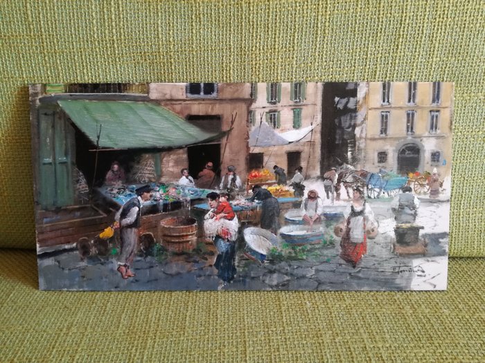 Francesco Tammaro (1939) - Mercatino in zona Vasto (Napoli)