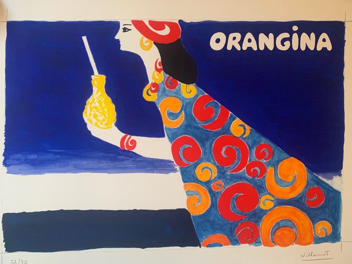 Bernard Villemot - Lithographie originale Orangina