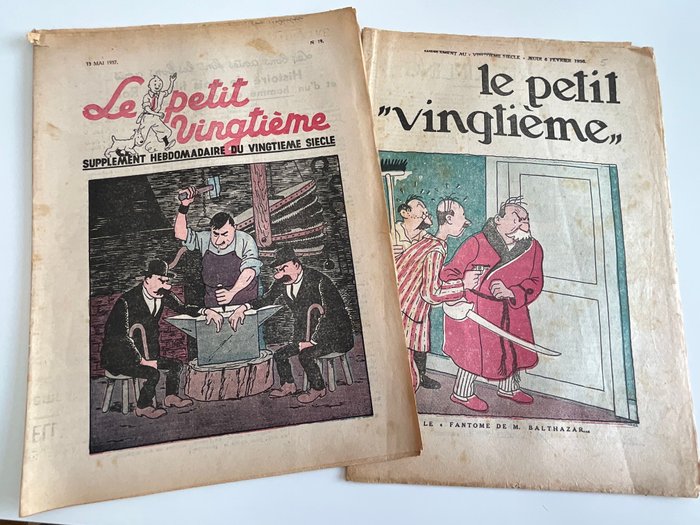 Le Petit Vingtième - Ensemble de 2 fascicules 1936-1937  - couvertures de Hergé - 2 magasiner