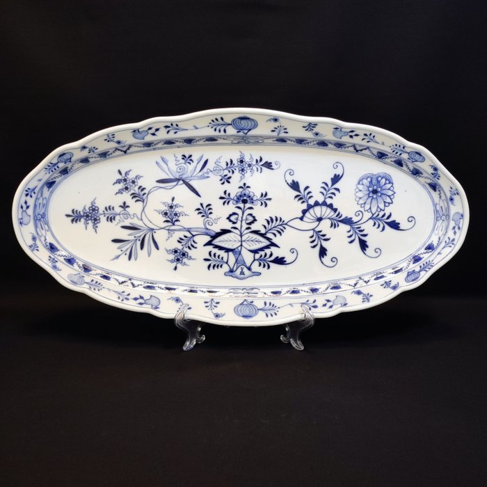 Meissen - Platte - Fiskefad/meget stor skål 547x268 cm Løgmønster Ny halsudskæring - Porcelæn