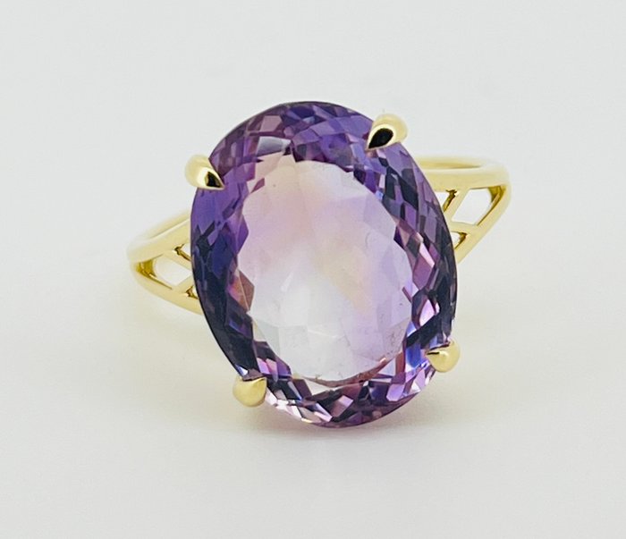 Ring - 14 karat Gulguld Ametrin - Ametrine