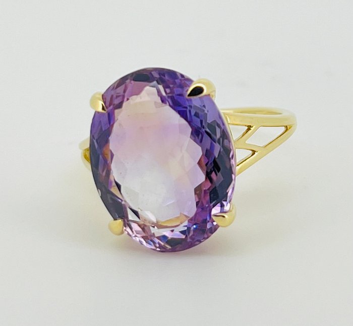 Ring - 14 karat Gulguld Ametrin - Ametrine