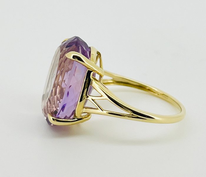 Ring - 14 karat Gulguld Ametrin - Ametrine