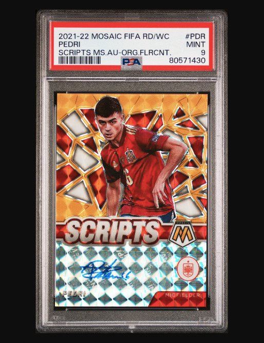 2021 Panini Mosaic Pedri #PDR  - Autograph - Limited Editon /50 - POP 8 PSA 9 - 1 Graded card