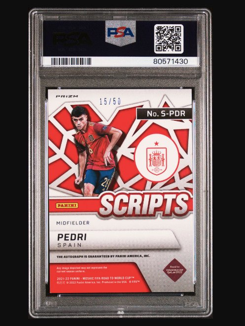 2021 Panini Mosaic Pedri #PDR  - Autograph - Limited Editon /50 - POP 8 PSA 9 - 1 Graded card