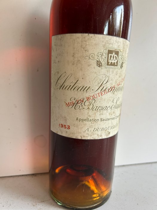 1953 Château Roumieu Lacoste - Sauternes - 1 Flaske (0,75L)