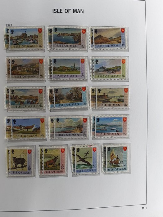 Isle de Man og Alderney 1973/2005 - Samling i 3 Davo albums med kassette