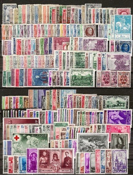 Belgien 1919/1939 - Serier og delbind med Houyoux, Expresse, Landskaber, Slotte, Rubens - OBP/COB tussen 164 en 526