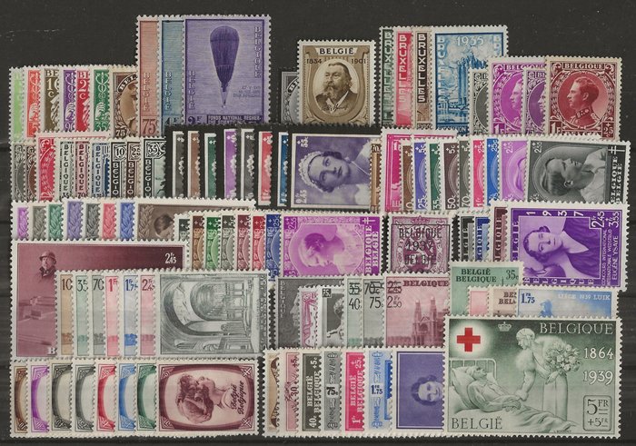 Belgien 1919/1939 - Serier og delbind med Houyoux, Expresse, Landskaber, Slotte, Rubens - OBP/COB tussen 164 en 526