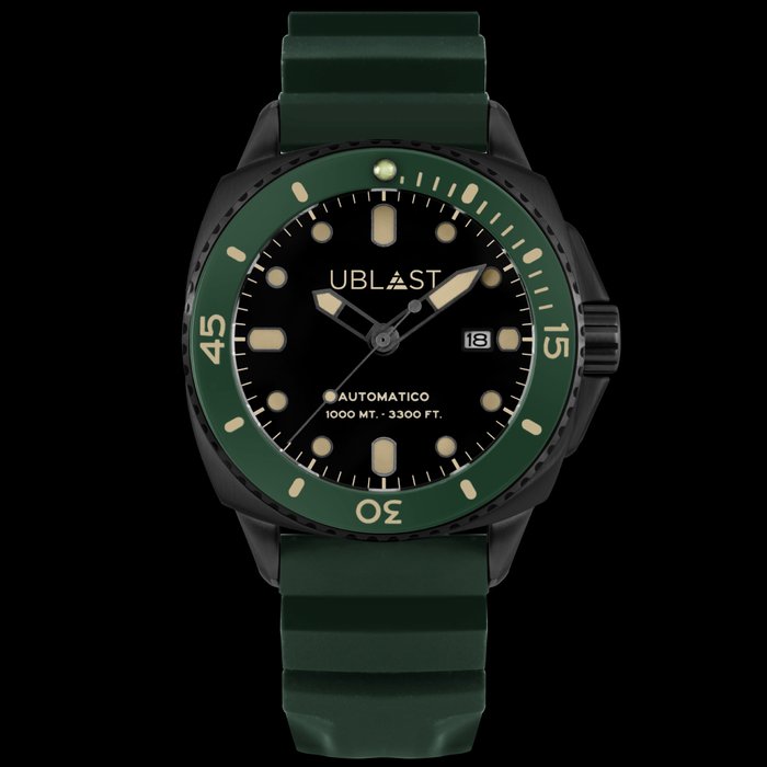 Ublast - SeaStrong - UBSS46CBGN - Rubber Strap - Sub 100 ATM - Mænd - Ny