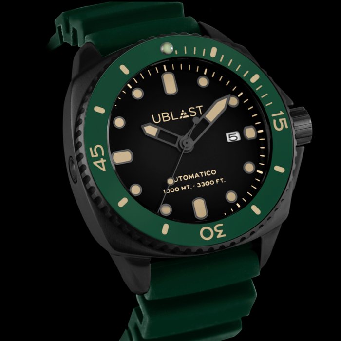 Ublast - SeaStrong Green Rubber Strap - UBSS46CBGN  - Sub 100 ATM - Mænd - Ny