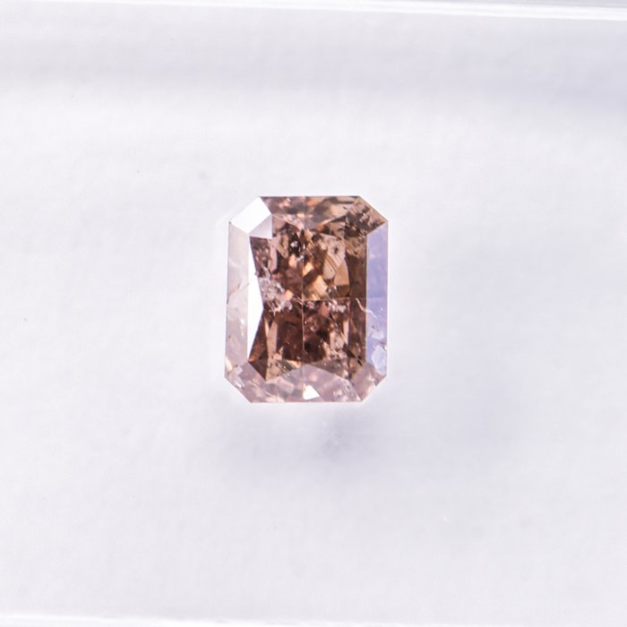 Ingen mindstepris - 1 pcs Diamant  (Naturfarvet)  - 0.50 ct - Radiant - Fancy intense Brun Lyserød - I1 - International Gemological Institute (IGI)